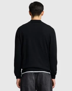 Merino Polo in Black