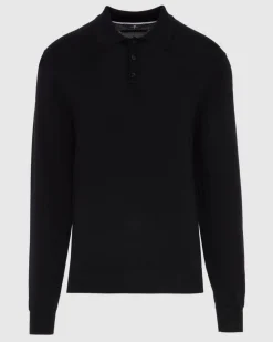 Merino Polo in Black