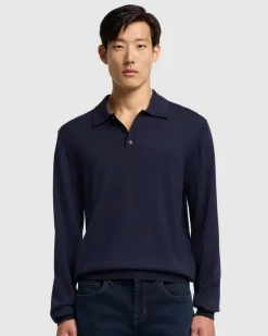 Merino Polo in Black