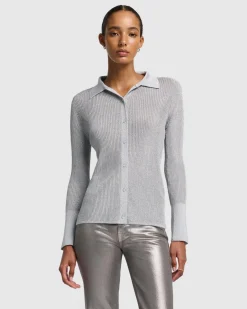 Metallic Long Sleeve Cardigan