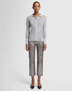 Metallic Long Sleeve Cardigan