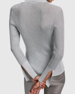 Metallic Long Sleeve Cardigan