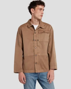 Military Overshirt in Sand