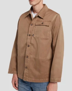 Military Overshirt in Sand