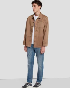 Military Overshirt in Sand