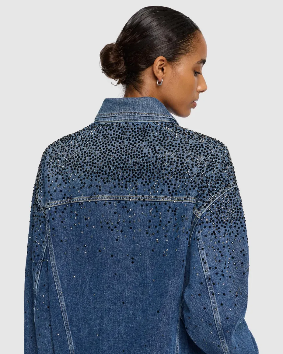 Oli Crystal Oversized Trucker Jacket in Candy