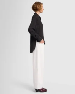 Oversized Button Up in Pinstripes