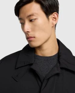 Padded Nylon Coat in Black