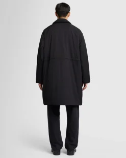 Padded Nylon Coat in Black