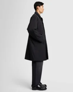 Padded Nylon Coat in Black