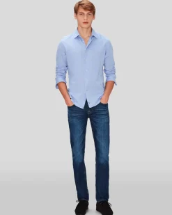 Pique Knit Button Down in Light Blue