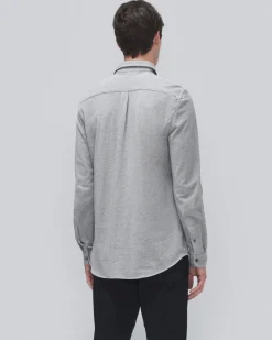 Pique Knit Button Down in Light Blue