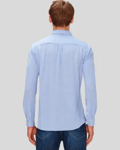 Pique Knit Button Down in Light Blue