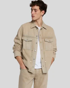 Pleated Overshirt in Earth