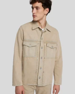 Pleated Overshirt in Earth