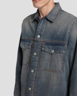 Pleated Overshirt in Earth