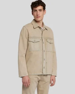 Pleated Overshirt in Earth