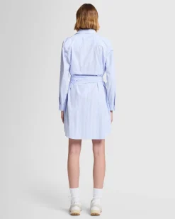 Poplin Shirt Dress in Striped