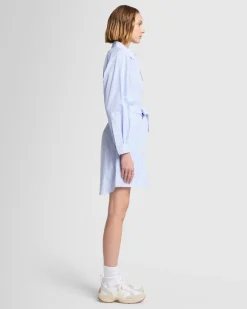 Poplin Shirt Dress in Striped