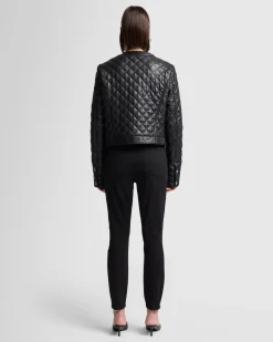 Quilted Leather Jacket in Black