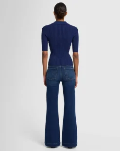 Ribbed Henley Sweater in Inkwell