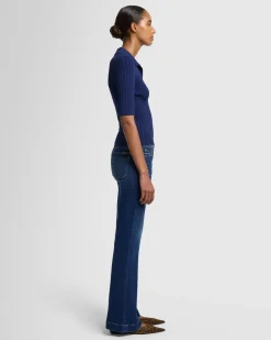 Ribbed Henley Sweater in Inkwell