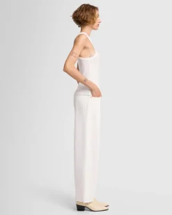 Ribbed Racerback Tank in Milk