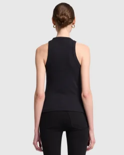 Ribbed Racerback Tank in Milk