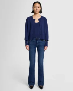 Ribbed Scoop Neck Top In Inkwell