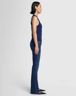 Ribbed Scoop Neck Top In Inkwell