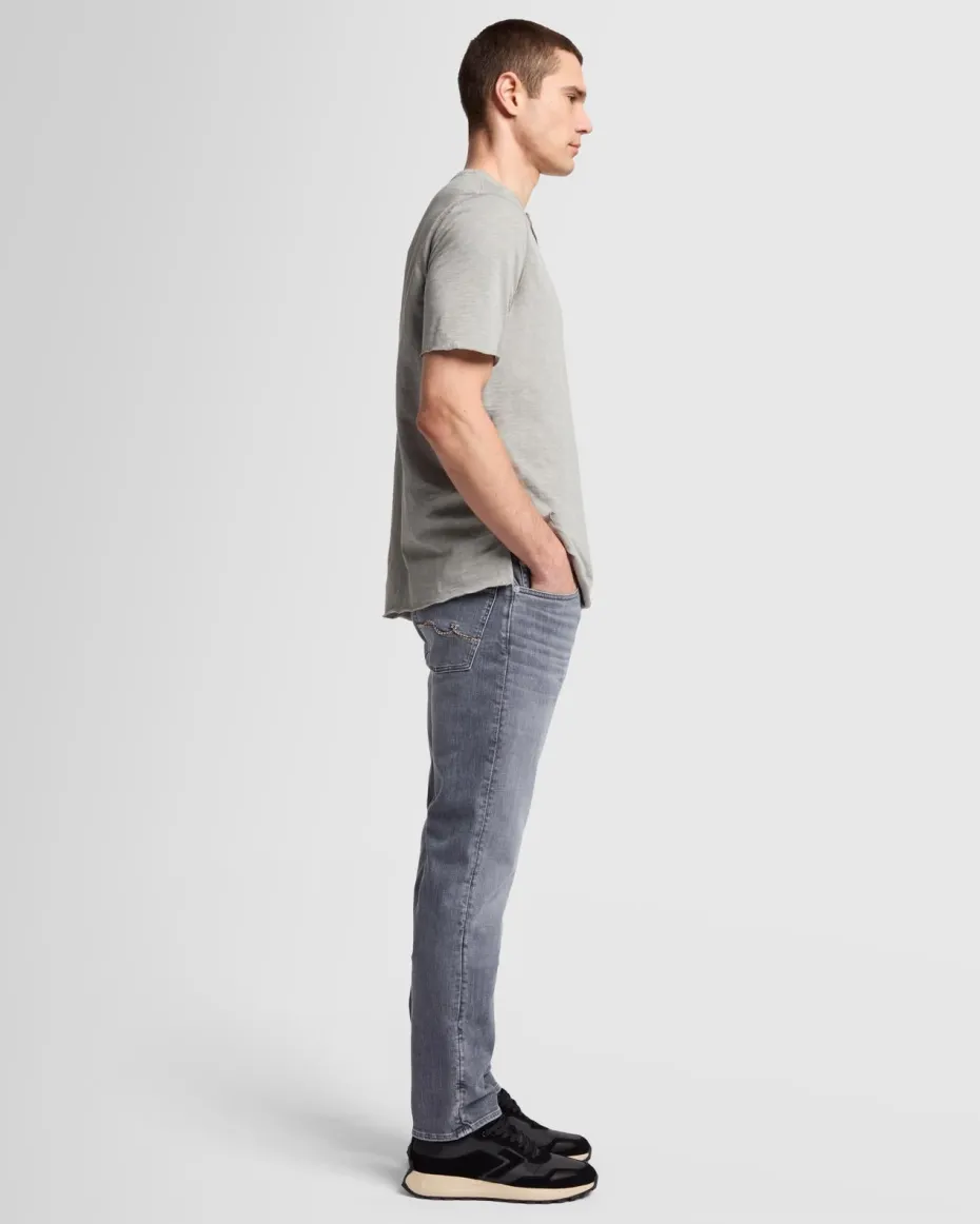 Short Sleeve Slub Henley in Poolside