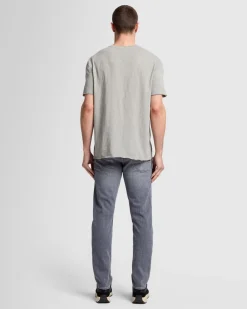 Short Sleeve Slub Henley in Poolside