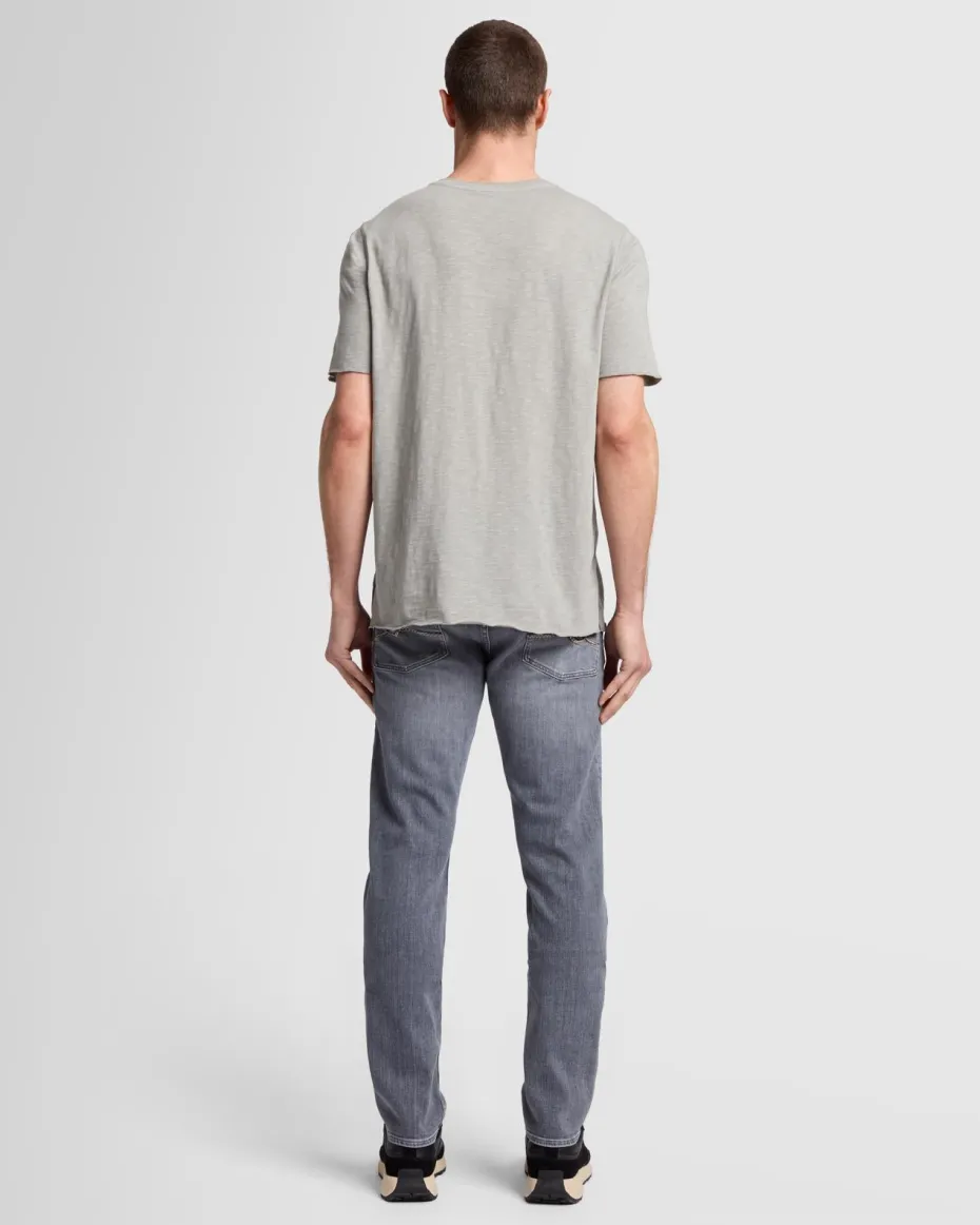 Short Sleeve Slub Henley in Poolside