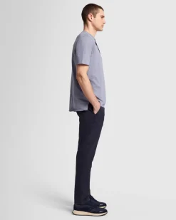 Short Sleeve Slub Henley in Poolside