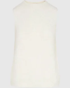 Sleeveless Alpaca Blend Sweater in Fuzzy Milk
