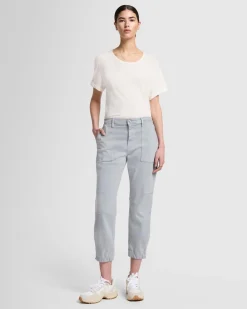 Slim Illusion Darted Boyfriend Jogger in Light Cloud