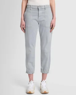 Slim Illusion Darted Boyfriend Jogger in Light Cloud