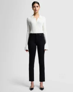 Slim Illusion High Rise Kimmie Straight in Rinsed Black