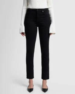 Slim Illusion High Rise Kimmie Straight in Rinsed Black