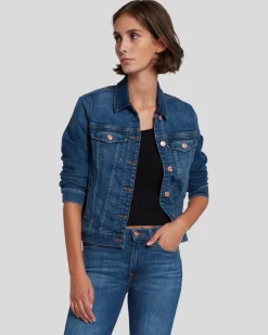 Slim Illusion Modern Trucker Jacket In Highline
