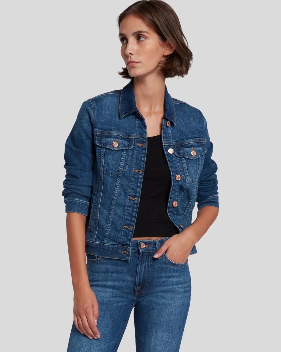 Slim Illusion Modern Trucker Jacket In Highline