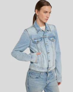 Studded Trucker Jacket in Pricila