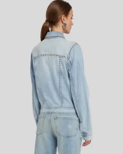 Studded Trucker Jacket in Pricila