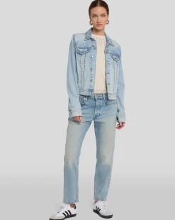 Studded Trucker Jacket in Pricila