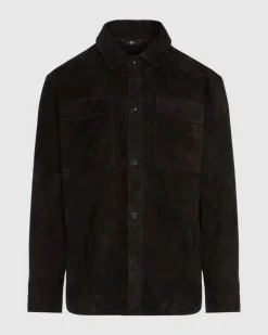 Suede Overshirt in Black