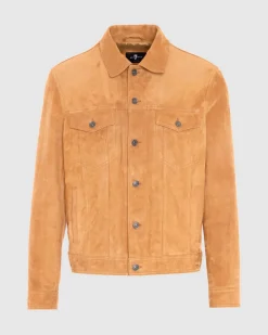Suede Trucker Jacket in Grey