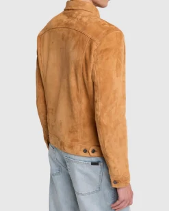 Suede Trucker Jacket in Grey