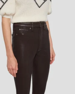 Tailorless UHR Skinny Boot in Coated Chocolate