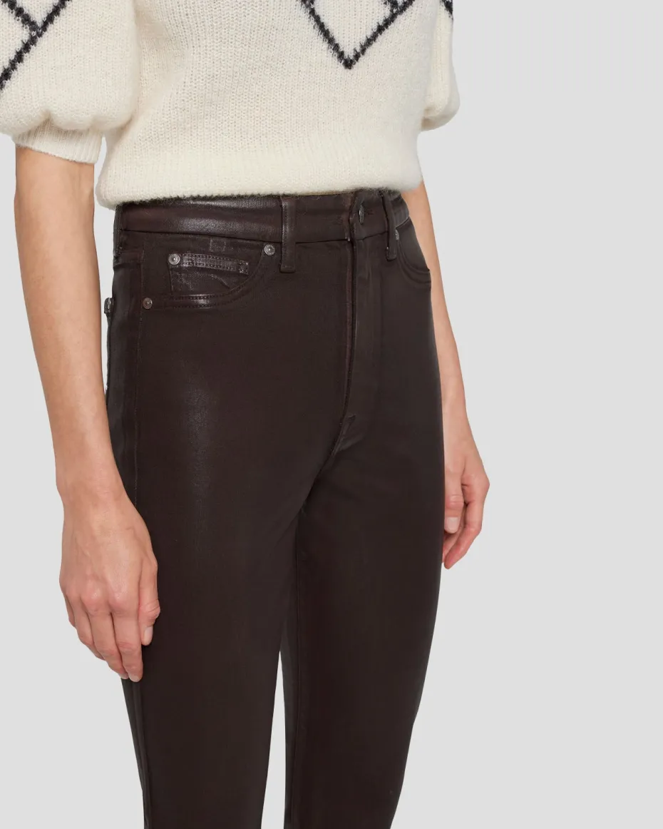 Tailorless UHR Skinny Boot in Coated Chocolate