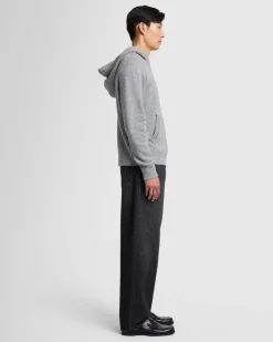 Thick Cashmere Hoodie in Black